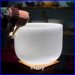 10 inch G Note Throat Chakra Frosted Quartz Crystal Singing Bowl