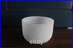 10 inch G note frosted Crystal Singing Bowl used 440hz