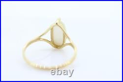 10k Quartz Glass Diamond Oval ring. Art Deco Filigree Frosted Rock Crystal Ring