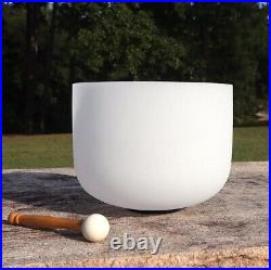 12 Inch A Note Third Eye Chakra 432hz White Frosted Crystal Singing Bowl
