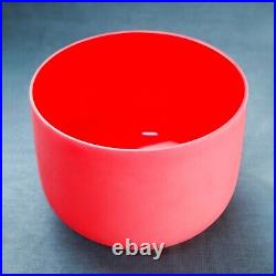 12 Inch C Note Root Chakra 432hz Red Colored Frosted Quartz Crystal Singing Bowl