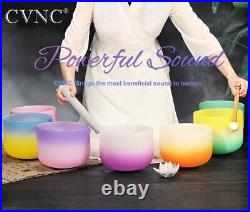 1PC 8 C/D/E/F/G/A/B Note Frosted Quartz Chakra Crystal Singing Bowl for Sound