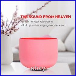 1pc 8 C/D/E/F/G/A/B Note Frosted Quartz Crystal Singing Bowl for Meditation