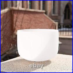 432Hz 10 inch G# Note Zeal Chakra Frosted Quartz Crystal Singing Bowl
