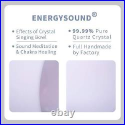 432Hz Perfect Pitch G Note Throat Chakra Frosted Quartz Crystal Singing Bowl