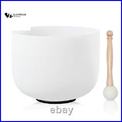 440HZ 11 Inch C Note Root Chakra Frosted Quartz Crystal Singing Bowl Free Mal