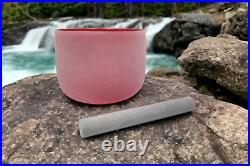 8 Inch C Note Red Root Chakra Frosted Quartz Crystal Singing Bowl