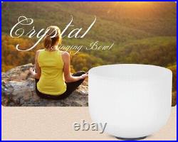 8 Inch Note B Chakra Frosted Quartz Crystal Singing Bowl 8 Meditation Yoga