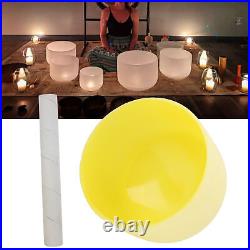8inch Note B Frosted Quartz Crystal Singing Bowl Meditation Musical Instrume ABE