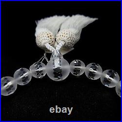 8mm Frosted Crystal Quartz Beads Japanese Juzu Buddhist Rosary Prayer Mala beads