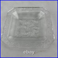 Anna Lalique Frosted Pin Tray Birds 3 1/2