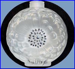 Beautiful Lalique Frosted Crystal Dahlia Perfume Bottle, Enamel Decoration