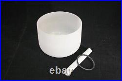 C4024 10 Frosted PURE Quartz Crystal Healing Singing Bowl Chakra D Sacral