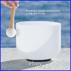 CVNC 12 B Note Crown Chakra Frosted Quartz Crystal Singing Bowl Free Mallet