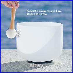 CVNC 12 B Note Crown Chakra Frosted Quartz Crystal Singing Bowl Free Mallet & O