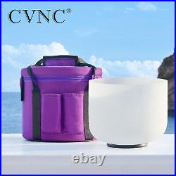 CVNC 432Hz 10 Frosted Chakra Quartz Crystal Singing Bowl /Carry Bag Mallet