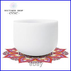 CVNC 432Hz 12C Root Chakra Frosted Quartz Crystal Singing Bowl Sound Healing