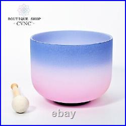 CVNC 432Hz 8A Third Eye Chakra Candy Color Frosted Quartz Crystal Singing Bowl