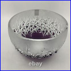 Caesar Crystal Hoarfrost Cut To Clear Amethyst Purple 7 Frosted Bohemian Bowl