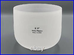 Crystal Tones Made in USA 9 Classic Frosted Quartz Singing Bowl, Note E