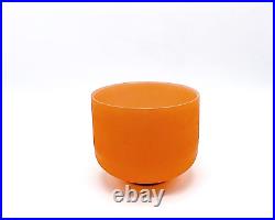 D Note Sacral Chakra Orange Colored Quartz Frosted Crystal Singing Bowl 8 Inch