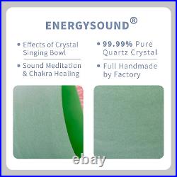 ENERGYSOUND Green Color Frosted F Heart Chakra Quartz Crystal Singing Bowl 10 25