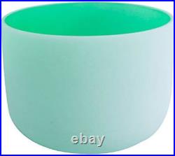 ENERGYSOUND Green Color Frosted F Heart Chakra Quartz Crystal Singing Bowl 10 25