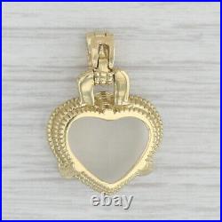 Frosted Quartz Heart Diamond Enhancer Pendant 18k Yellow Gold Judith Ripka