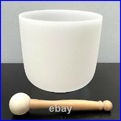 Frosted White B Note 4th Crown Chakra 8 Crystal Singing Bowl MIB