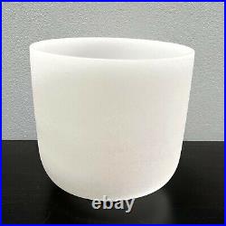Frosted White B Note 4th Crown Chakra 8 Crystal Singing Bowl MIB