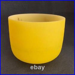 Frosted Yellow 8 Crystal Singing Bowl Note D Tones Sacral Chakra + Mallet Relax