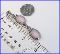 Judith Ripka Frosted Rose Pink Quartz Sterling Silver Earrings