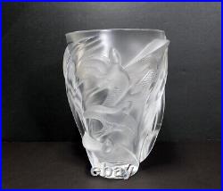 Lalique Clear & Frosted Crystal Martinets Vase