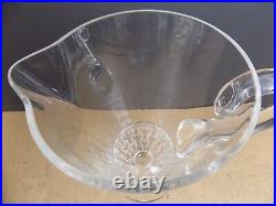 Lalique Crystal Treves Pitcher 8.5 Tall Frosted Scrolls France Signed