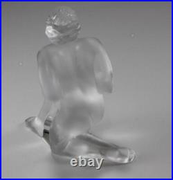 Lalique Danseur Frosted Clear Crystal Nude Male Solo Dancer Figurine Paperweight