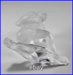 Lalique Danseur Frosted Clear Crystal Nude Male Solo Dancer Figurine Paperweight