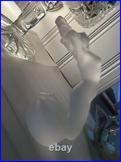 Lalique France Crystal Chrysis Figurine Sculpture Art Deco Nude Woman Lady Read