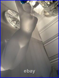 Lalique France Crystal Chrysis Figurine Sculpture Art Deco Nude Woman Lady Read