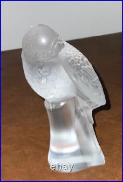 Lalique France Crystal Perruche Parakeet Bird EXCELLENT Condition
