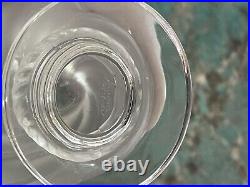 Lalique France ERMENONVILLE Frosted Crystal 5.875 Footed Vase Signed