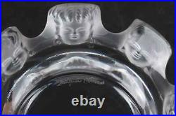 Lalique Frosted Crystal St Nicholas Cherub Ashtray Trinket Dish Mint Condition