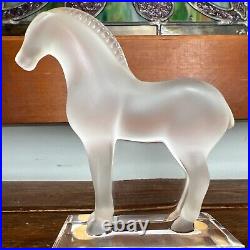 Lalique Frosted Crystal Tang Horse Figurine Paperweight France