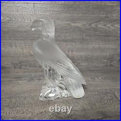 Lalique Liberty Eagle Figurine Large Frosted Crystal Sculpture Signed France