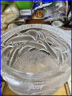 Lalique Oceania Vase-Dolphins