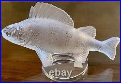 Lalique PERCH Paperweight, Frosted body, crystal clear base, MADE IN FRANCE