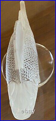 Lalique PERCH Paperweight, Frosted body, crystal clear base, MADE IN FRANCE