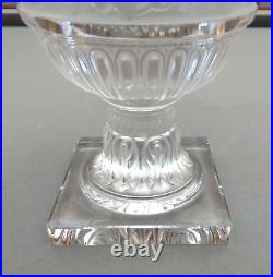 Lalique Versailles Art Glass Pedestal Crystal Vase Urn Signed