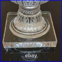 Lalique Versailles Art Glass Pedestal Crystal Vase Urn Signed