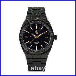 Men's Black Frosted Stardust Watch With Sapphire Crystal Glass Glacier London