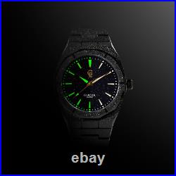 Men's Black Frosted Stardust Watch With Sapphire Crystal Glass Glacier London
